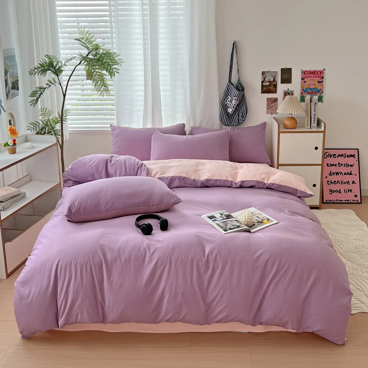 400TC Polyester 4-Piece Bedding Set – Duvet Cover, Sheet & Pillowcases