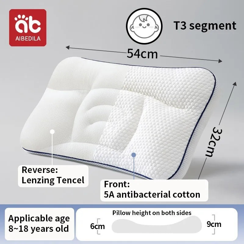 AIBEDILA Baby Neck Pillow 1–3 Years, Antibacterial Cotton Shaping Pillow, Massage Support, Breathable Cartoon Pillow