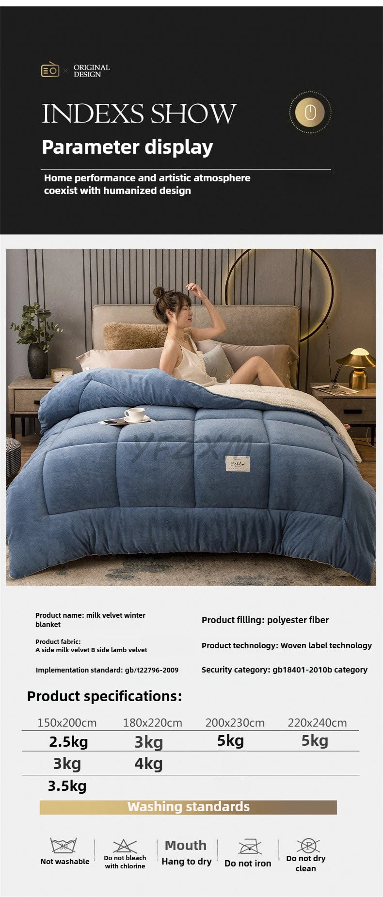 Thick Milk Fleece Winter Blanket – Ultra-Soft Artificial Lamb Cashmere Duvet & Weighted Comforter