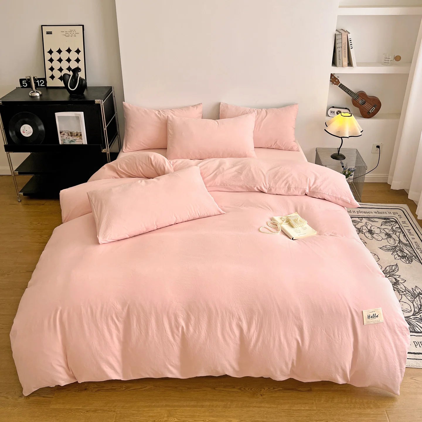 400TC Polyester 4-Piece Bedding Set – Duvet Cover, Sheet & Pillowcases