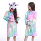 Children Bathrobe Unicorn Kigurumi Pajamas – Hooded Fleece Kids Bath Robe Nightgown for Girls Boys Baby