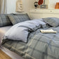 100% Cotton Plaid Style Duvet Cover Set with 2 Pillowcases - Soft & Breathable Bedding Set, Hypoallergenic, Easy Care