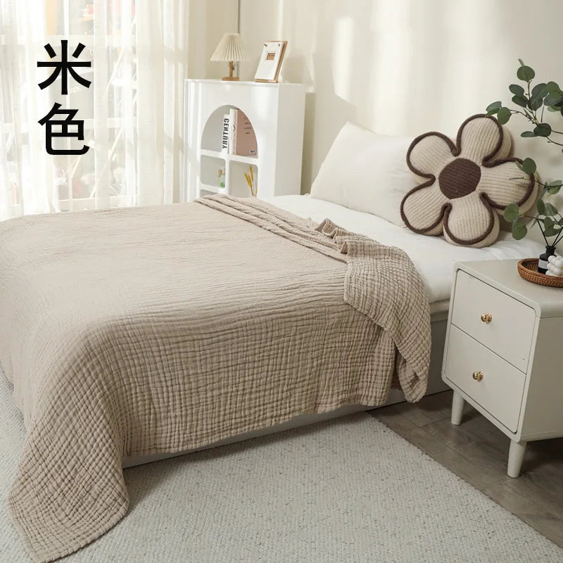 Muslin Cotton Blanket – Soft Gauze Summer Quilt for Adults & Kids