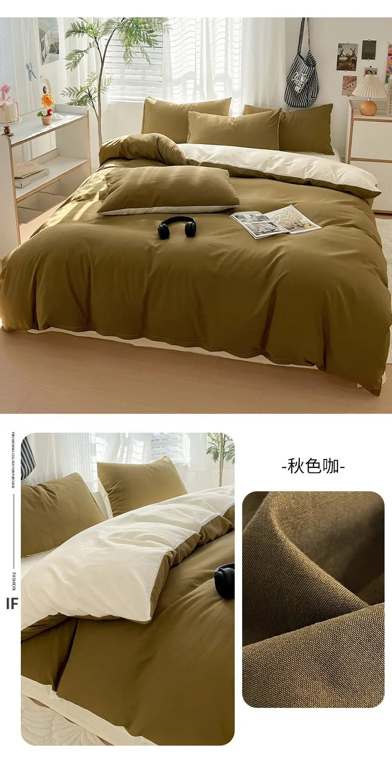 400TC Polyester 4-Piece Bedding Set – Duvet Cover, Sheet & Pillowcases