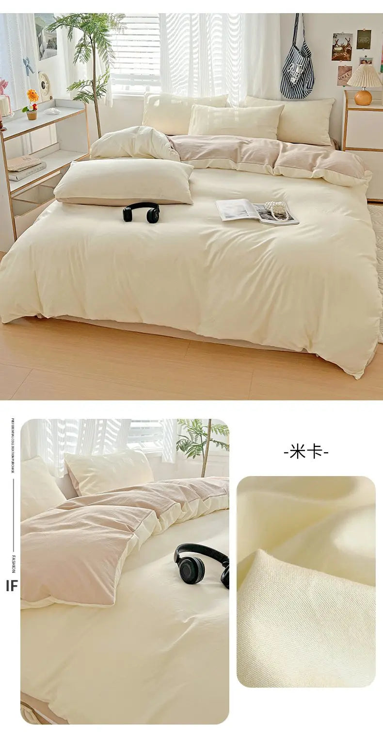 400TC Polyester 4-Piece Bedding Set – Duvet Cover, Sheet & Pillowcases