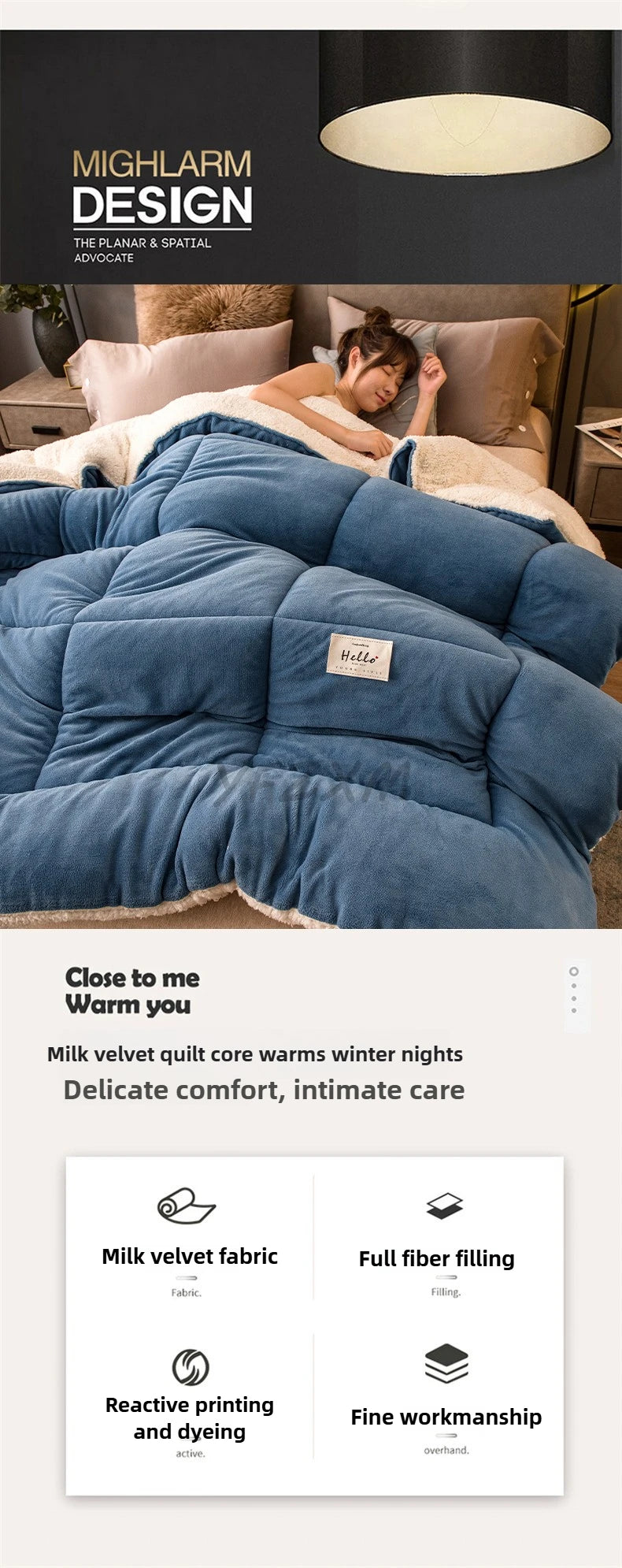 Thick Milk Fleece Winter Blanket – Ultra-Soft Artificial Lamb Cashmere Duvet & Weighted Comforter