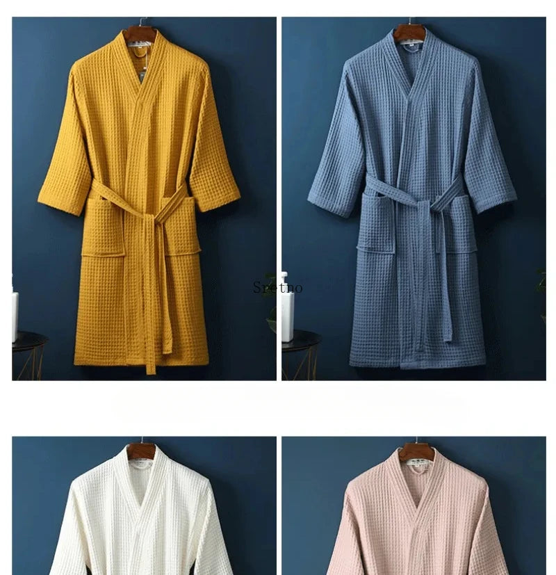 SRETNO 100% Cotton Bathrobe – Warm Peignoir Femme Hiver