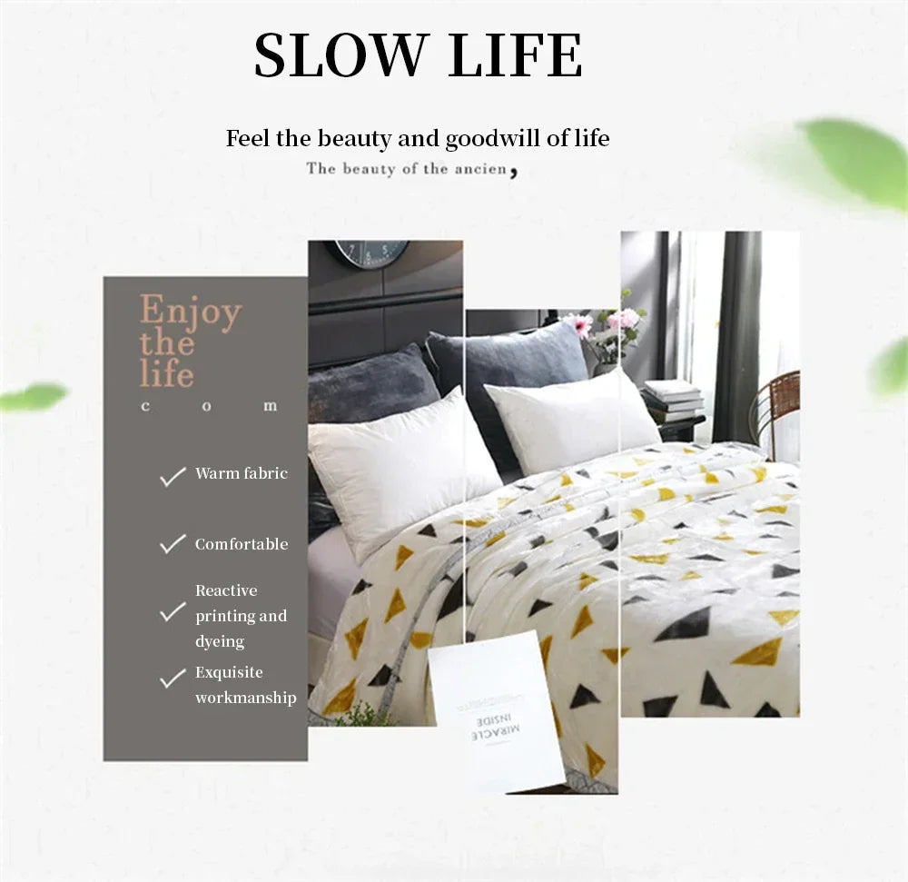 Thick Winter Raschel Plush Weighted Blanket for Bed – Heavy Warm Double-Layer Floral Throw, Super Soft & Fluffy