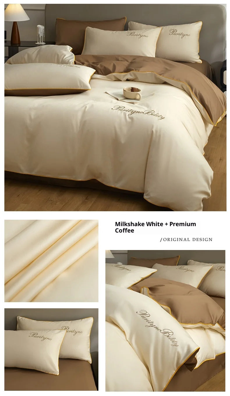 100% Egyptian Cotton 3-Piece Duvet Cover Set – 400 Thread Count Soft Solid Bedding with 2 Pillowcases (Single to King Size)