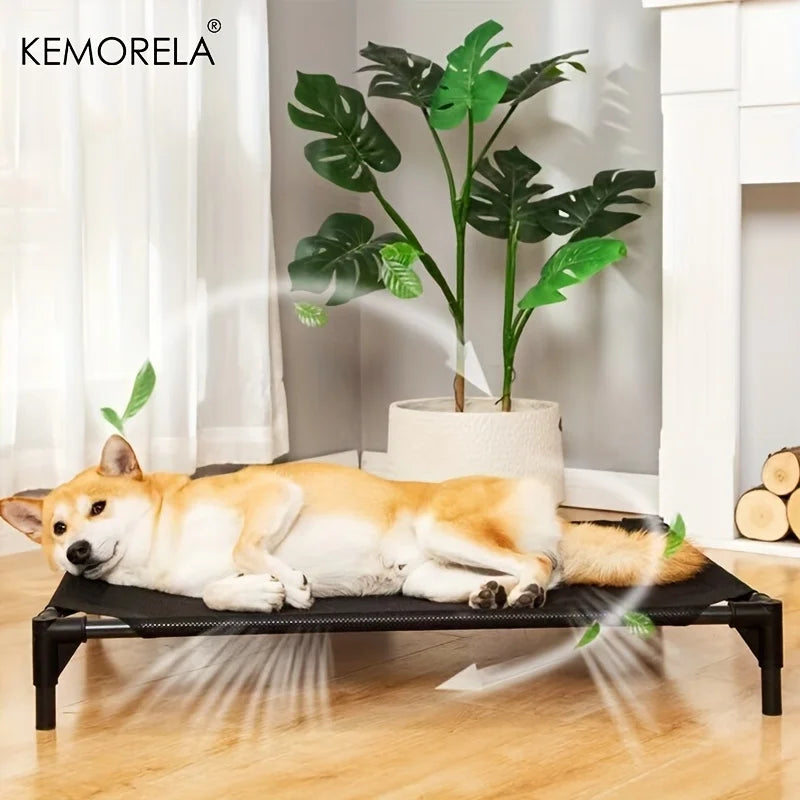 Cooling Elevated Dog Bed for Medium Dogs, KEMORELA Bite-Proof Raised Pet Bed with Breathable Washable Mesh
